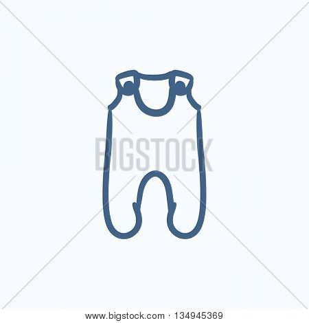 Baby romper vector sketch icon isolated on background. Hand drawn Baby romper icon. Baby romper sketch icon for infographic, website or app.