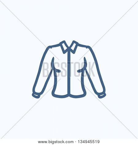 Female blouse vector sketch icon isolated on background. Hand drawn Female blouse icon. Female blouse sketch icon for infographic, website or app.