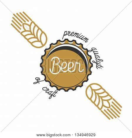 Color vintage beer brewery emblem. Beer labels vector set. Beer badge, alcohol beer, lager beer bottle, beverage beer label illustration