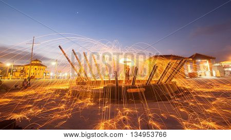 Sunrise view of QEII Jetty of George Town, Penang