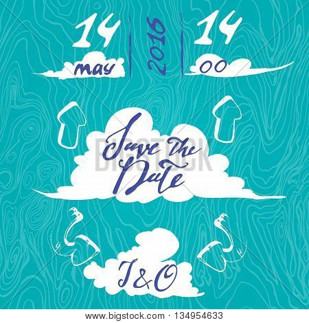 save the date wedding invitation template vector-illustration