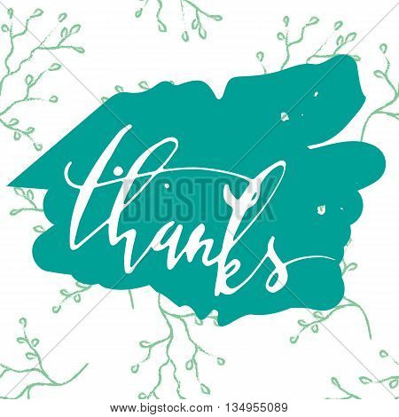 Thanks. Hand lettering.Thank you. Modern calligraphy Brush lettering