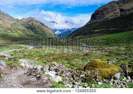 landscape in Andes. Salkantay Trekking Peru. South America