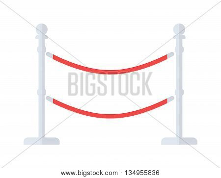 Red carpet gold vip award barrer constructor vector illustration. Flash glamor barrer award party vip award barrer. Success exclusive cinema luxury vip award barrer. Elegant entertainment symbol.