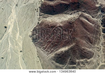 Geoglyphs And Lines In The Nazca Desert.  Peru