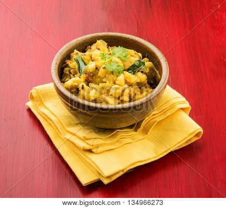 indian semi dry potato spicy recipe also known as aalu bhaji or aalu sabji or batata bhaji