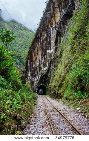 Train connecting Cusco and Machu Picchu in Peru