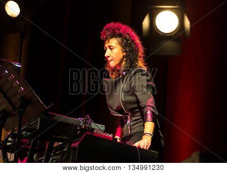 CRACOW POLAND - MARCH 16 2016: Billy Cobham Band live on stage in ICE Cracow Poland