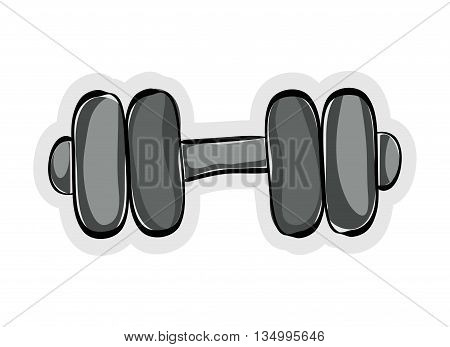 Metal weight concept represented by heavy object icon over flat and isolated background