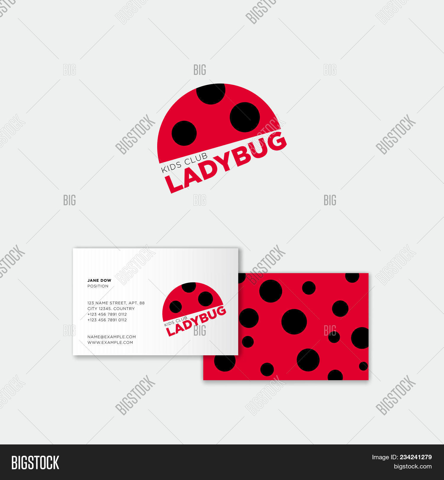 ladybug logo kids vector photo free trial bigstock ladybug business cards