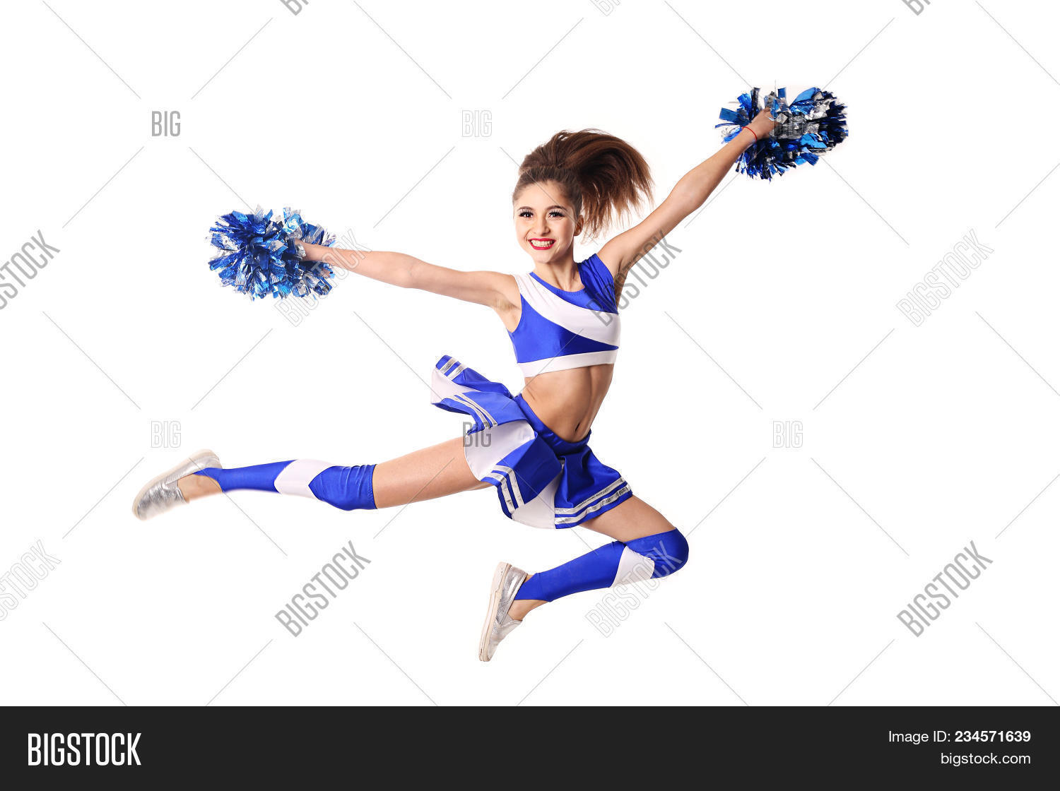 Young Cheerleader Blue Image Photo Free Trial Bigstock