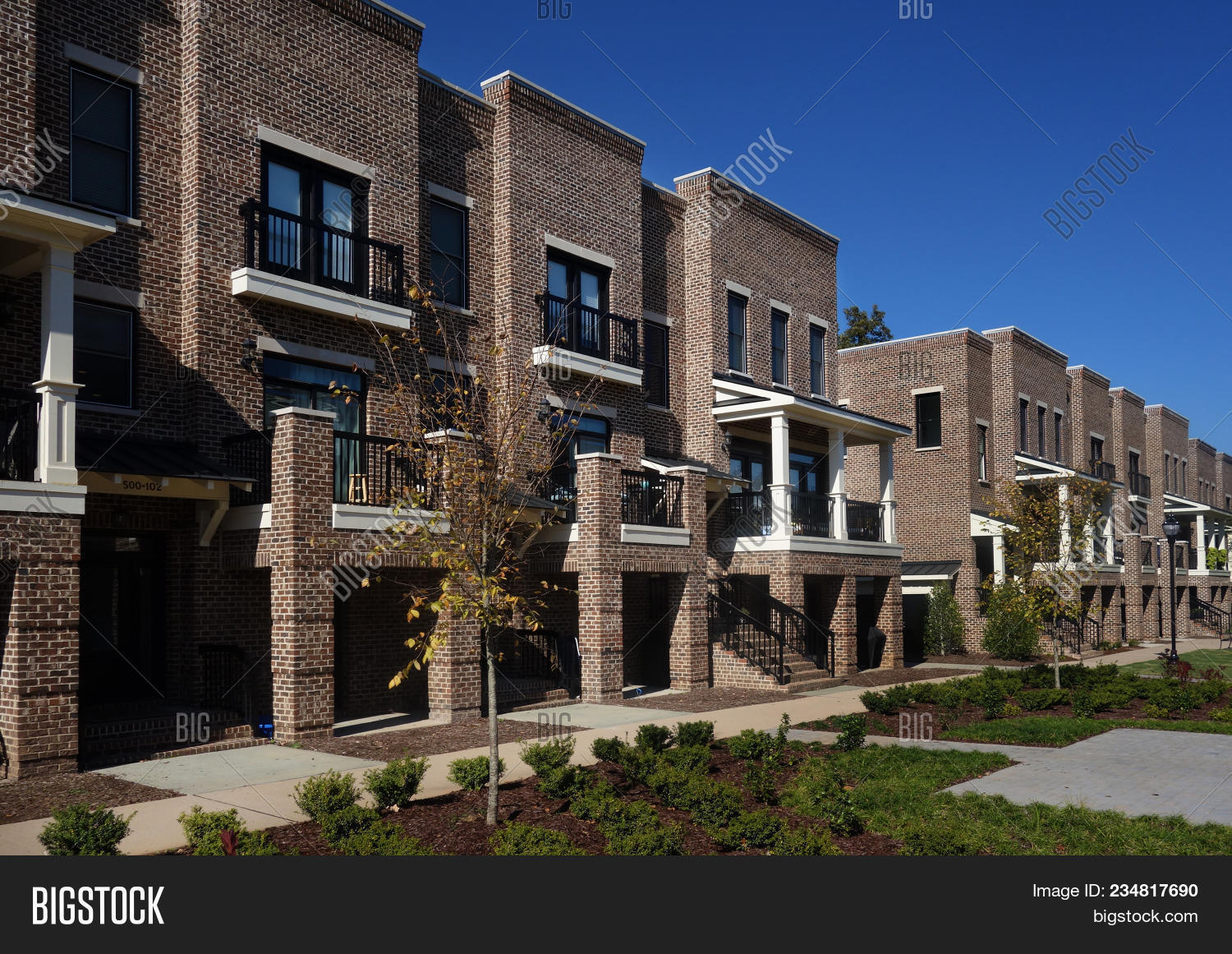 New Brick Townhouses Image & Photo (Free Trial) Bigstock