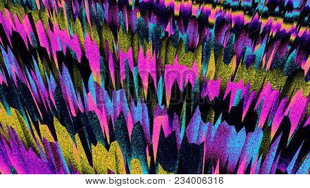Retro Abstract Background. Colorful Noise. Trendy Wallpaper. Multicolor. Sharp Shapes. Intense. Vibr