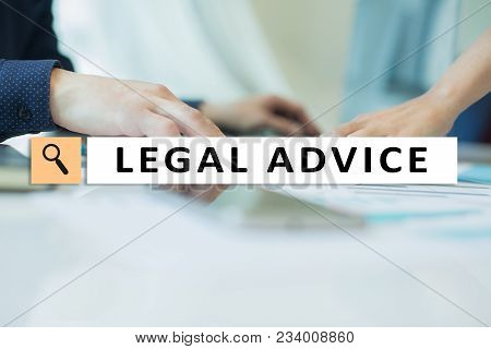 Legal Advice Ext On Virtual Screen. Consulting. Attorney At Law. Lawyer, Business And Finance Concep