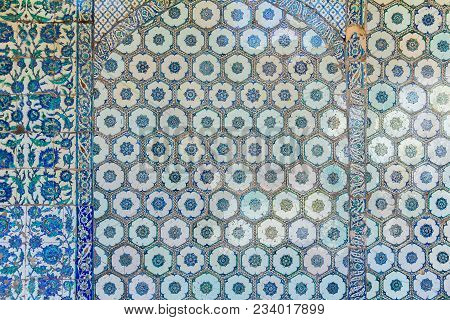 Handmade Old Blue Turkish Tiles From Topkapi Palace