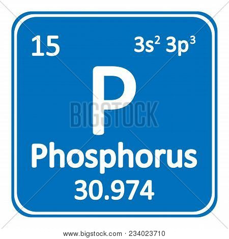 Periodic Table Element Phosphorus Icon On White Background. Vector Illustration.