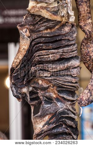 Jerked Beef Close-up. National Food In The North Caucasus