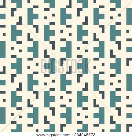 Repeated Creative Puzzle Mosaic Abstract Background. Seamless Surface Pattern Design With Simple Geo