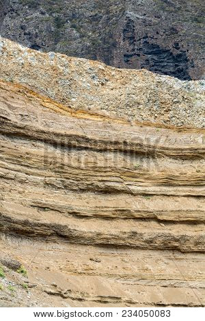 Cliff Along The Promenade In Porto Da Cruz On Madeira. Portugal