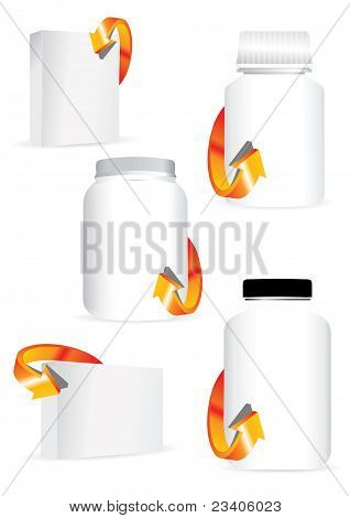 Vector flecha de Packaging en blanco
