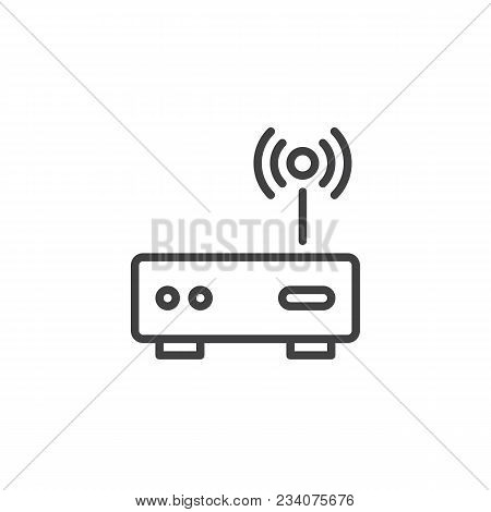 Wi-fi Modem Outline Icon. Linear Style Sign For Mobile Concept And Web Design. Wireless Router Simpl