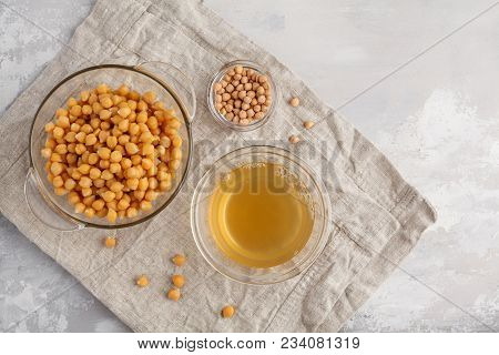 Chickpea Broth - Aquafaba. Replace Egg In Baking For Vegan Recipe.