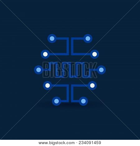Cyberbrain Icon. Vector Digital Circuit Board Brain Concept Symbol On Dark Background
