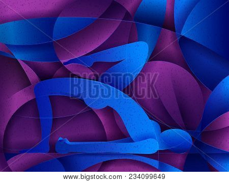 Vector Design Of People Practicing Yoga On Abstract Cubism Backhround