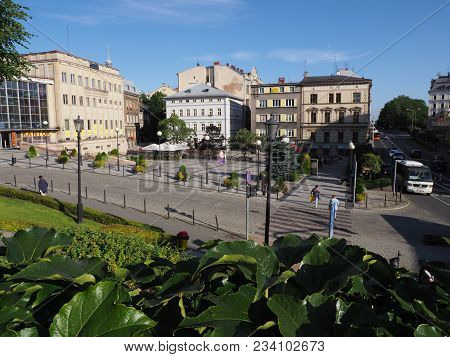 Bielsko-biala, Poland Europe On September 2017: Representative Buildings On Main Square In Historica