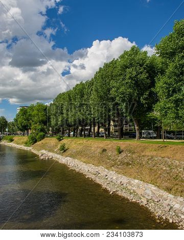 Basel, Switzerland - June 06  2017: Swiss City Basel In The Summer. Urban Views And Landscapes On Th