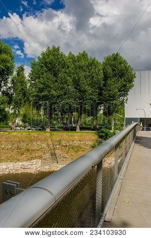 Basel, Switzerland - June 06  2017: Swiss City Basel In The Summer. Urban Views And Landscapes On Th