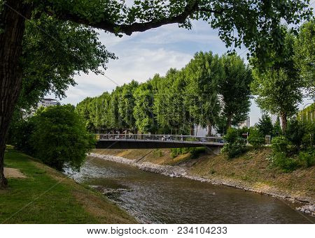 Basel, Switzerland - June 01  2017: Swiss City Basel In The Summer. Urban Views And Landscapes On Th