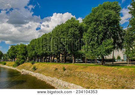 Basel, Switzerland - June 06  2017: Swiss City Basel In The Summer. Urban Views And Landscapes On Th