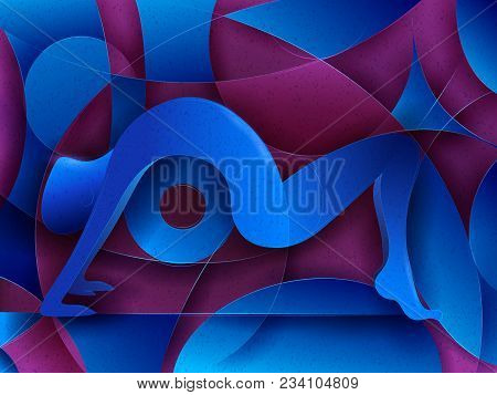 Vector Design Of People Practicing Yoga On Abstract Cubism Backhround
