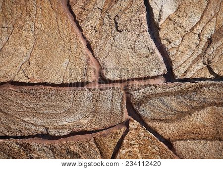Laying Of A Wall From A Natural Stone.