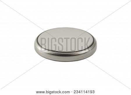Lithium Button Cell Battery Isolated On White