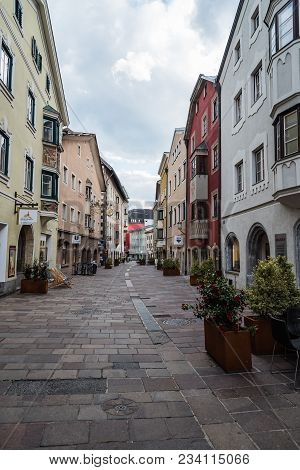 Schwaz, Austria - August 8, 2017:  View Of The Picturesque Town Of Schwaz In  Austrian State Of Tyro