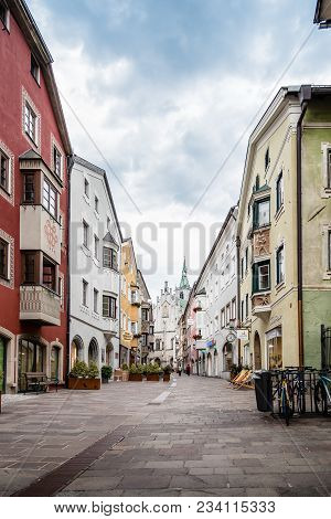 Schwaz, Austria - August 8, 2017:  View Of The Picturesque Town Of Schwaz In  Austrian State Of Tyro