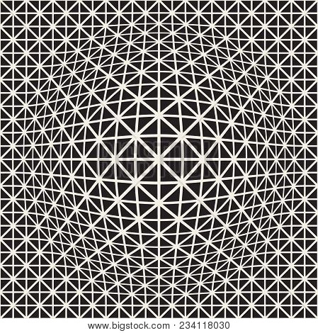 Halftone Bloat Effect Optical Illusion. Abstract Geometric Background Design. Vector Seamless Retro 