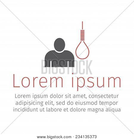 Rope Hanging Loop. Vector Of Rope Noose With Hangman's Knot. Death Penalty By Hanging.