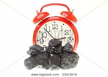 Pieces of coal isolated on white background