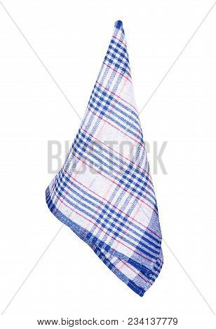 Kitchen Towel Isolated On White Background Linen, Hook, Tablecloth, Checkered, Checked, Plaid, Sets,