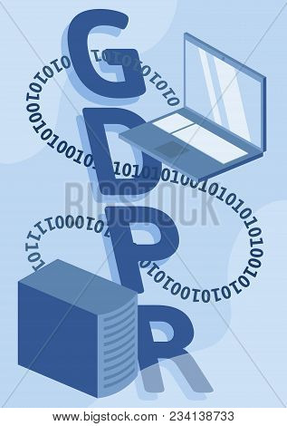 Gdpr, Concept Illustration. General Data Protection Regulation. The Protection Of Personal Data. Vec