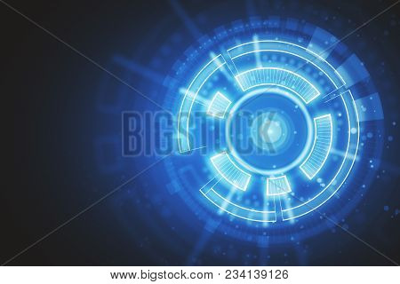Abstract Glowing Digital Button Wallpaper. Internet And Innovation Concept. 3d Rebdering