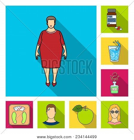 Diabetes Flat Icons In Set Collection For Design. Treatment Of Diabetes Vector Symbol Stock  Illustr