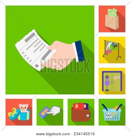 E-commerce And Business Flat Icons In Set Collection For Design. Buying And Selling Vector Symbol St