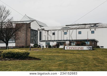 Brora, Scotland - March 22 2018:  View Of New Building Of Clynelish Distillery, Brora, Scotland. The