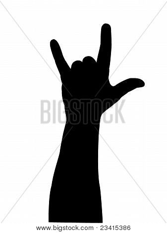 รูปเงาดำของมือ