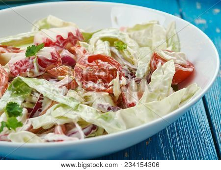 Spicy Mexican Cabbage Slaw , Close Up Chipotle Chile And Cumin Liven Up Crunchy Coleslaw