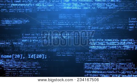 Coding Program With Shimmering Texts